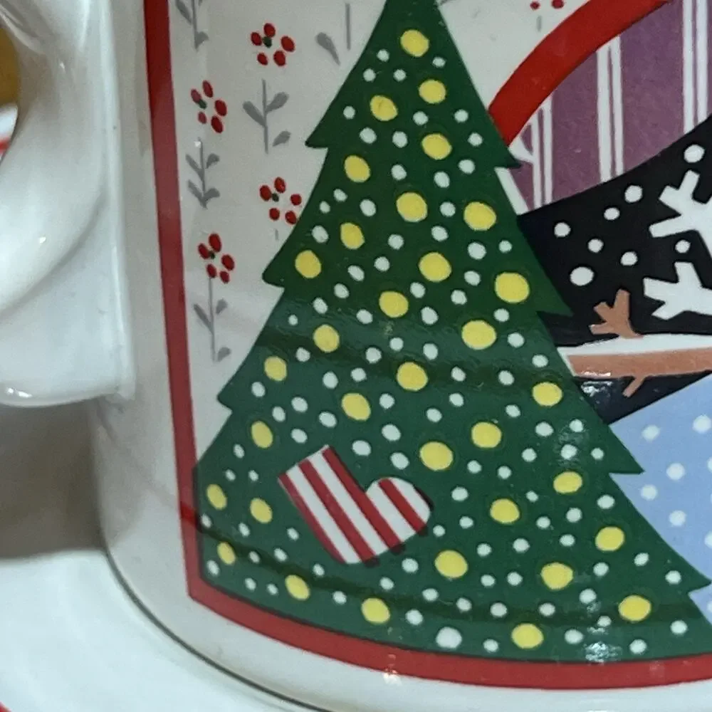 Vtg Noritake Twas the Night Before 8100 Coffee Mug Saucer Scottie Dog